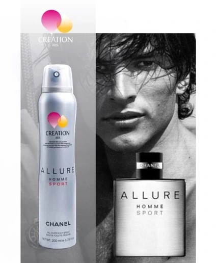 اسپری بدن مردانه کریشن آیریس مدل Allure Homme Sport حجم ۲۰۰ میل خنک تند