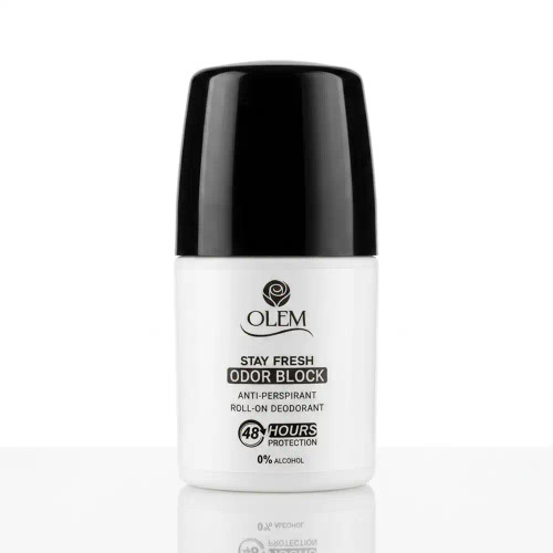 مام رول ضد تعریق اولم (OLEM) مدل اودور بلاک (Odor Block) (درب مشکی) آنتیباکتریال و روشنکننده حجم ۵۰ میلی لیتری