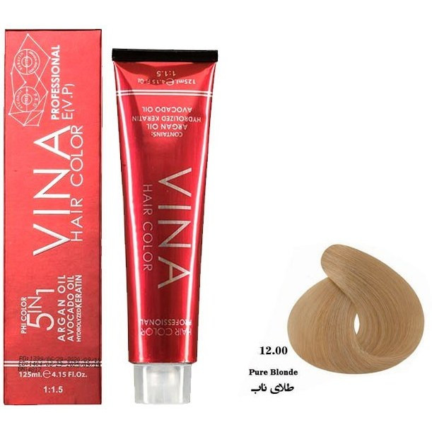 رنگ مو سالنی وینا حجم 125 میل